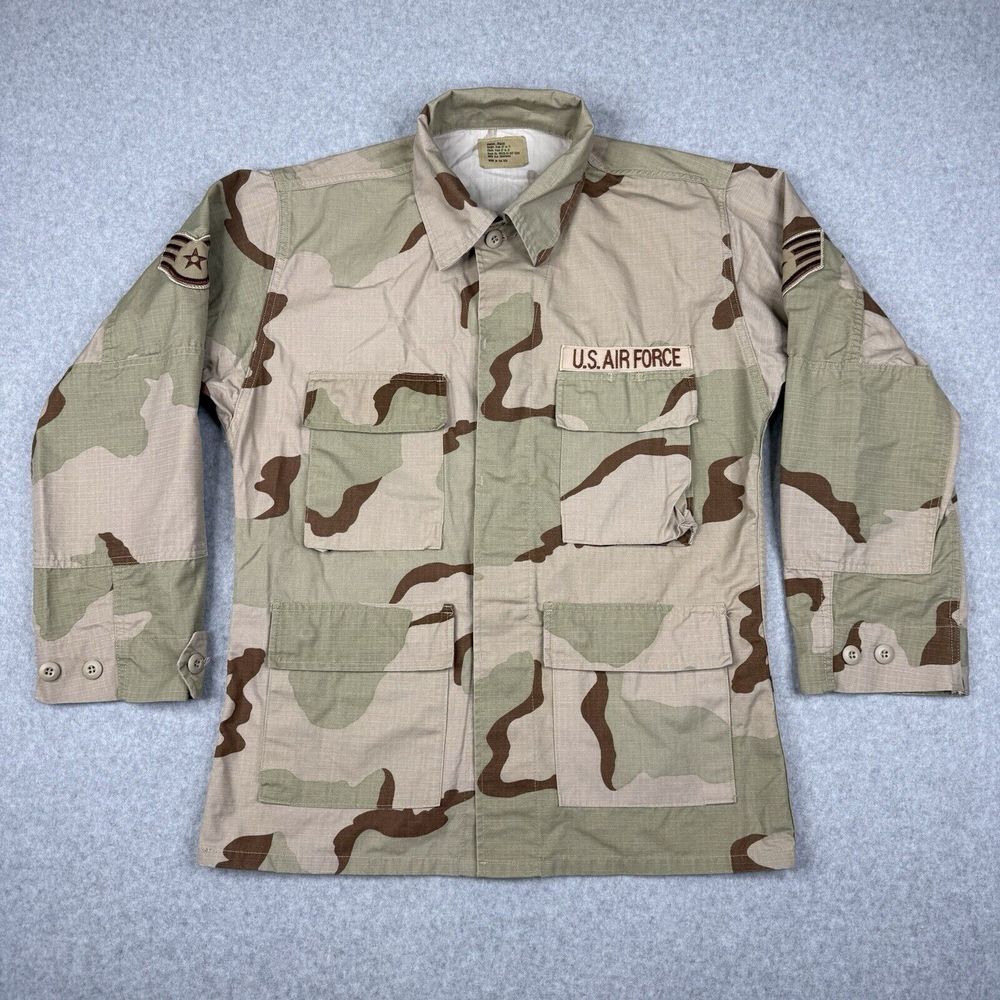 Military Shirt Mens Medium 3 Color Desert Camo US Air Force Combat USAF Patches